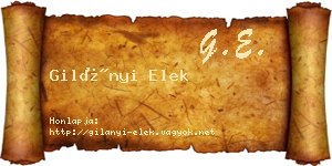 Gilányi Elek névjegykártya